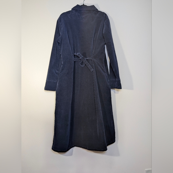 Vermont Country Store Pintuck Corduroy Shirt Dress L Blue Cottagecore - Picture 4 of 5
